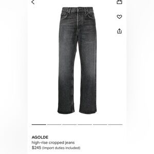 Agolde 90s crop jean - color Paradox - size 23